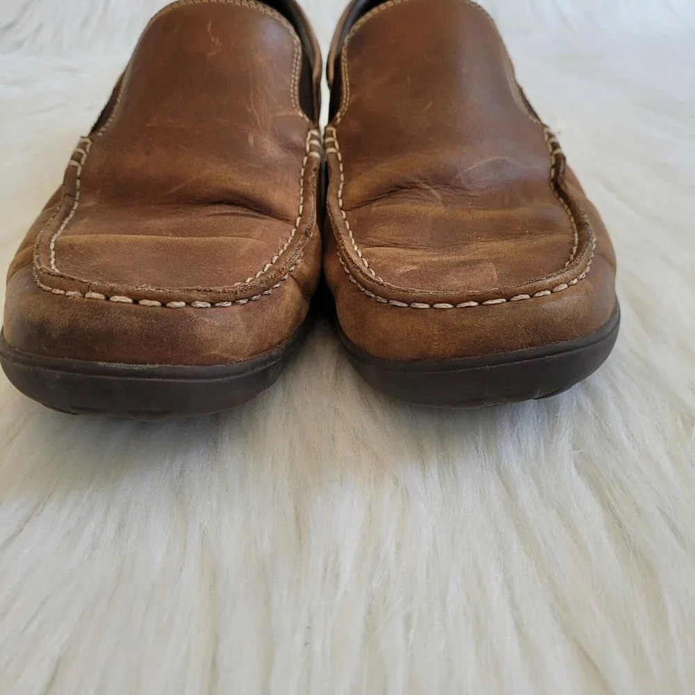 Cole Haan Mens Sz 9.5 Loafer Brown Leather Slip On Dress Driving Shoes 12602